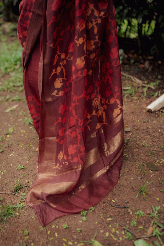 Banarasi silk Batik Print Saree (BS 01)