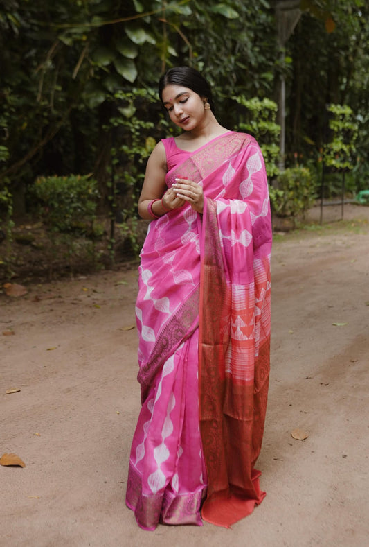 Shibori print Silk Saree (04 SS)